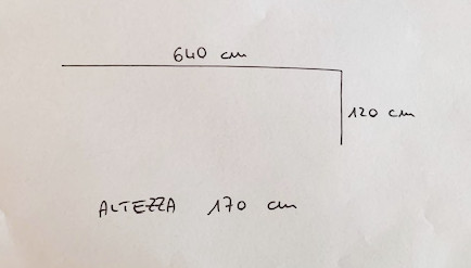 Bozzetto con misure balcone da chiudere